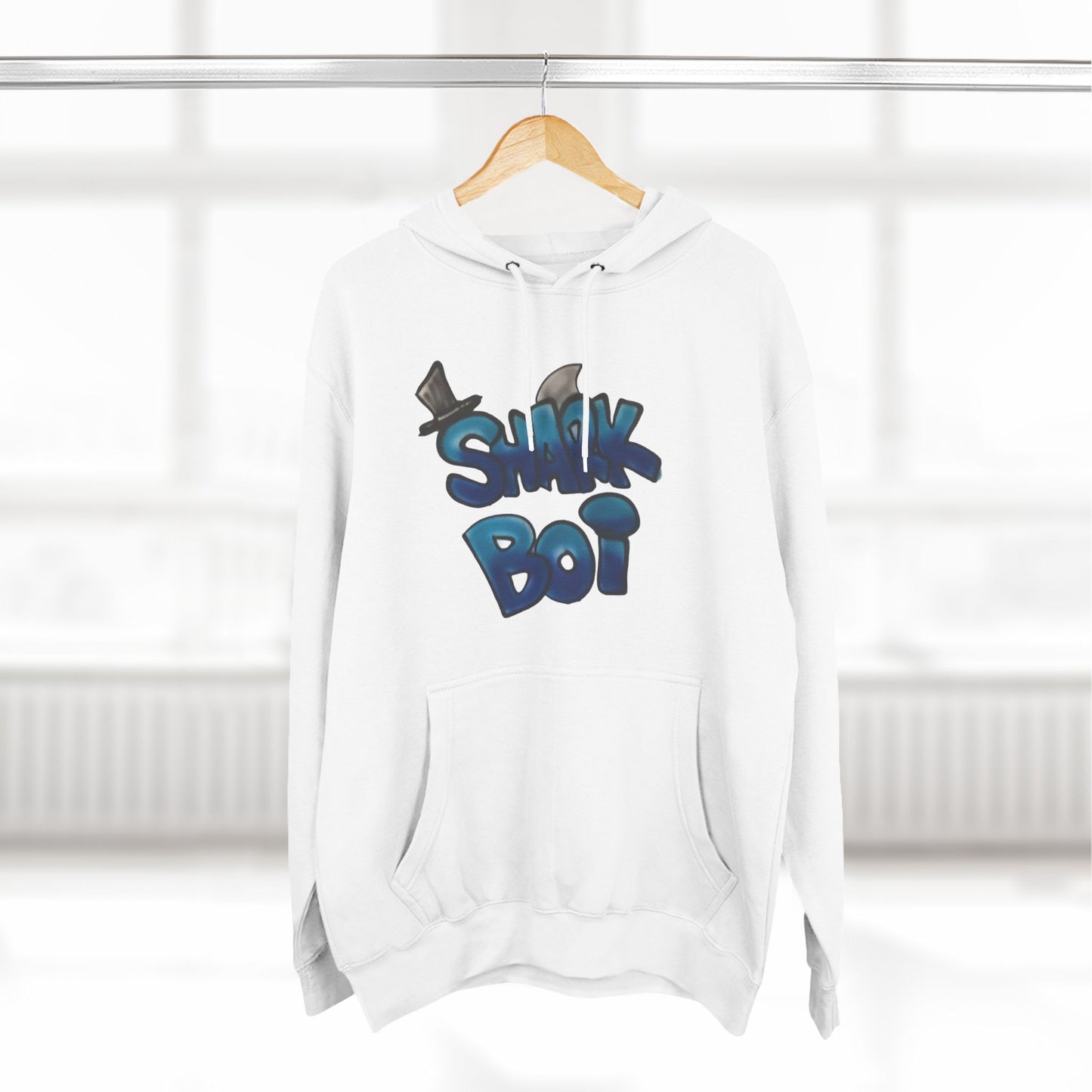 Sharkboi graffiti chunk Three-Panel Fleece Hoodie